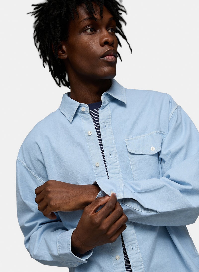 American Eagle قميص أوكسفورد بتصميم مريح للاستخدام اليومي - Image 1