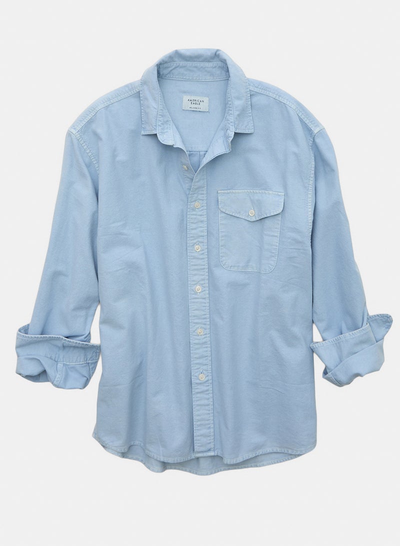 American Eagle قميص أوكسفورد بتصميم مريح للاستخدام اليومي - Image 3