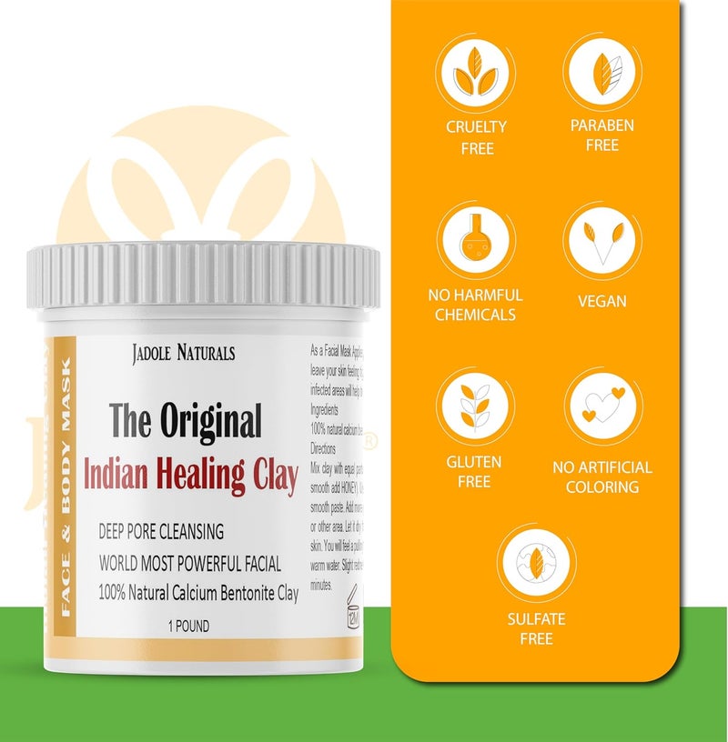 Indian Healing Clay The Original Deep Pore Cleansing, 1 Pound - Image 5
