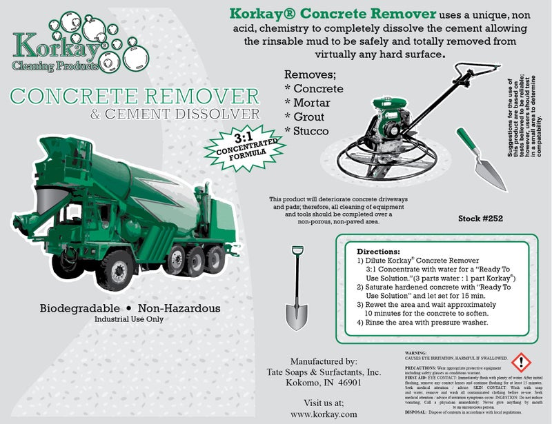Korkay Diy Concrete Remover & Cement Dissolver Heavy-Duty  Great For Tools & Mixers - 1 Gallon - Image 2