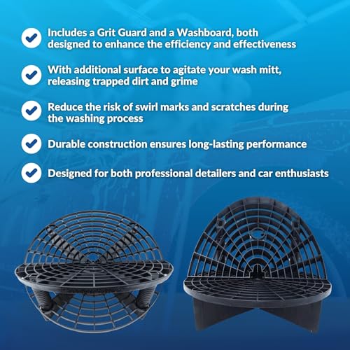 Grit Guard The Original Grit Guard Bucket Insert with Washboard Combo | Removes Dirt from Wash Mitt for Detailing | Car Wash Bucket Insert & Washboard | Black/Blue - Image 5