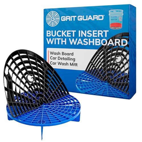 Grit Guard The Original Grit Guard Bucket Insert with Washboard Combo | Removes Dirt from Wash Mitt for Detailing | Car Wash Bucket Insert & Washboard | Black/Blue - Image 1