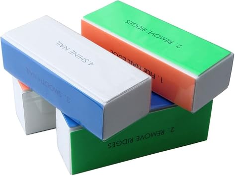 Ericotry 4PCS 4 Way Nail Buffing Block Nail Files Grit Nail File Buffer Sponge Emery Board Nail Art Care Buffing Mini Manicure Sanding Blocks Polishing ToolColor Random - Image 1