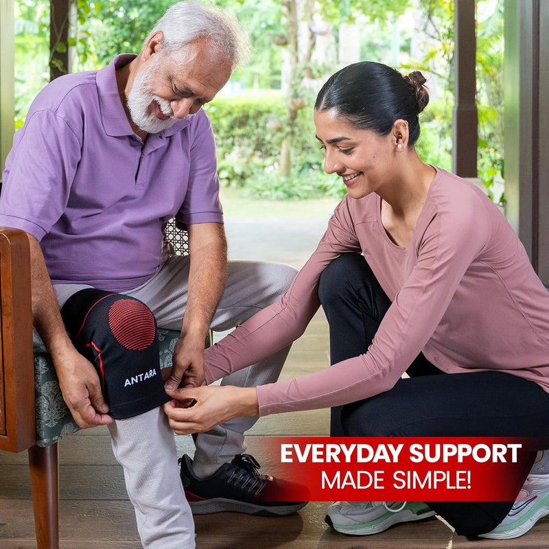 AGEasy Antara (Max Group) Kneecap for Men & Women | Knee Support for Gym, Sports & Pain Relief | 4-Way Stretch, Anti-Slip, Inner Cotton Lining for Comfort | Knee Sleeves for Squats, Running & Cycling (M, Comfort Stretch Pro) - Image 5