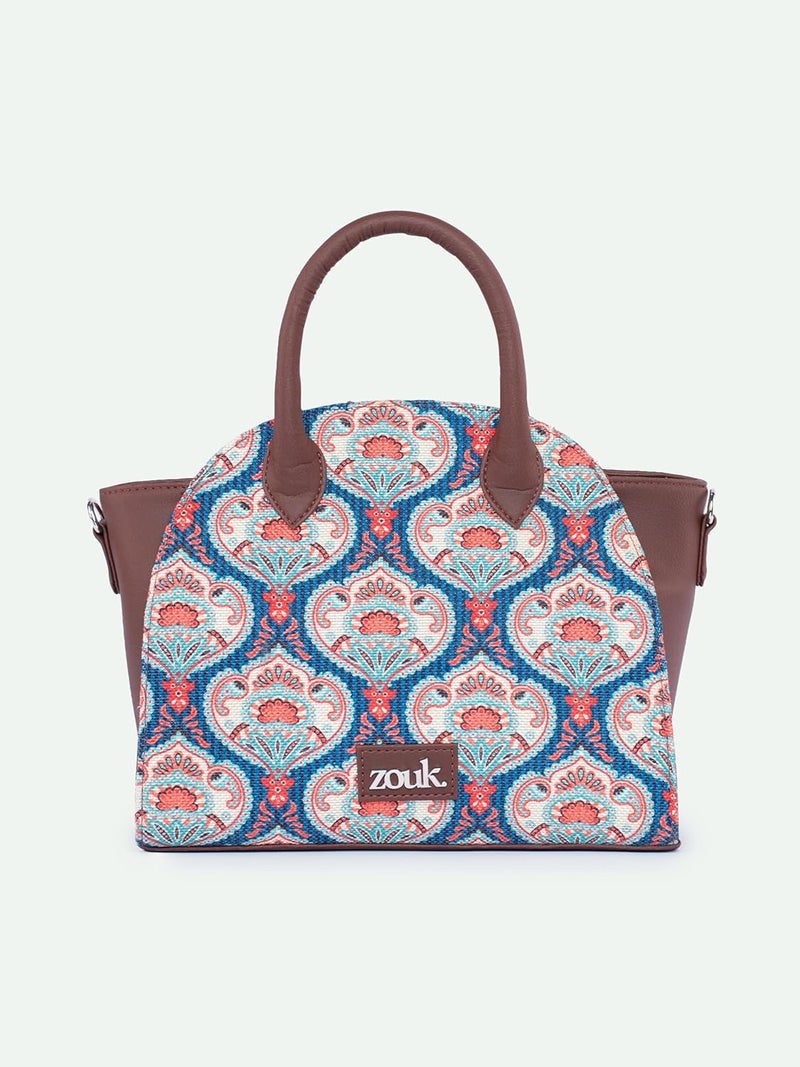 ZOUK Women's Konkona City Satchel Bag - | Jute | Vegan Leather Handcrafted With Detachable Sling Strap - Image 3