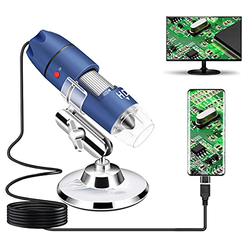 Jiusion 2K HD 2560x1440P USB Digital Microscope for Android Cellphone and Tablet Windows Mac Linux, 40X to 1000X Magnification Endoscope Handheld Mini Magnifier Camera for Coin Facial Skin Scalp - Image 1