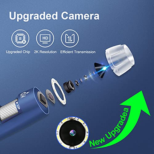 Jiusion 2K HD 2560x1440P USB Digital Microscope for Android Cellphone and Tablet Windows Mac Linux, 40X to 1000X Magnification Endoscope Handheld Mini Magnifier Camera for Coin Facial Skin Scalp - Image 2