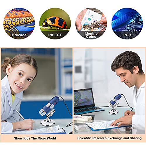 Jiusion 2K HD 2560x1440P USB Digital Microscope for Android Cellphone and Tablet Windows Mac Linux, 40X to 1000X Magnification Endoscope Handheld Mini Magnifier Camera for Coin Facial Skin Scalp - Image 4
