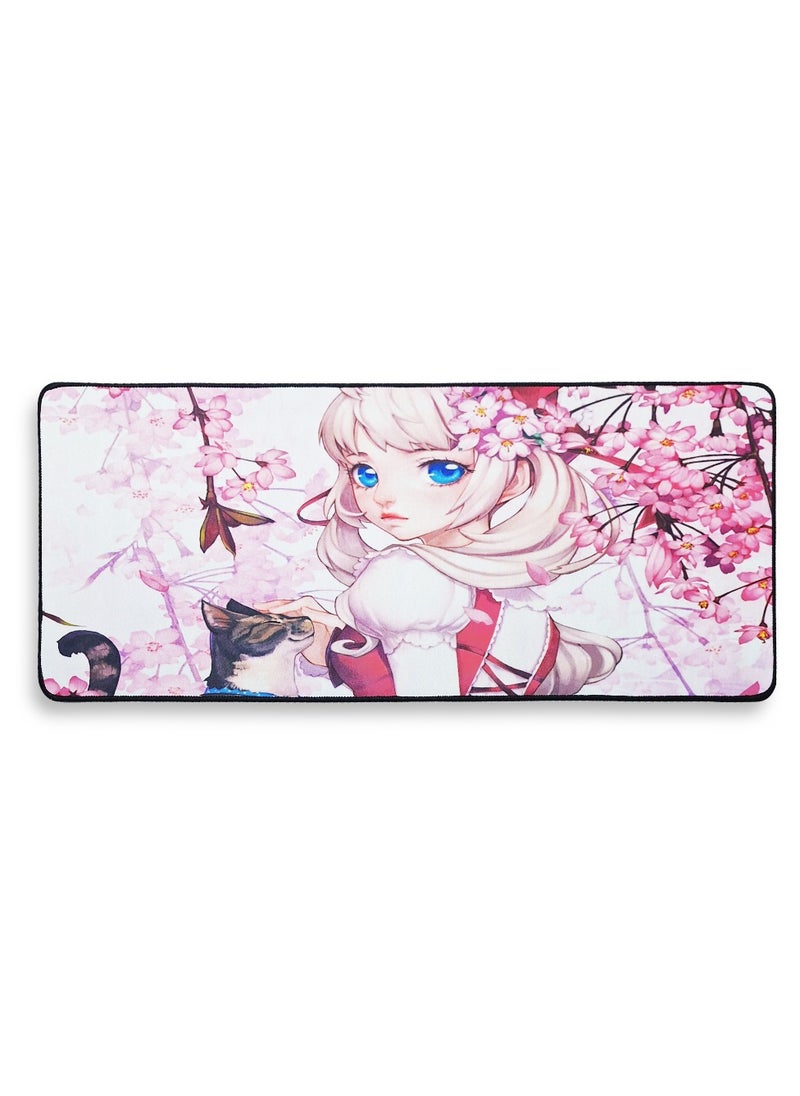Generic Gaming Mouse Pad , Cute Anime Girl Themed ( 70cmx30cmx3mm ), HD Printing Style Desk Mat, Mouse and Keyboard Pad Extended, Waterproof Fabric Surface Mouse Pads for Desk, Anti-Slip Rubber Base  - Image 1