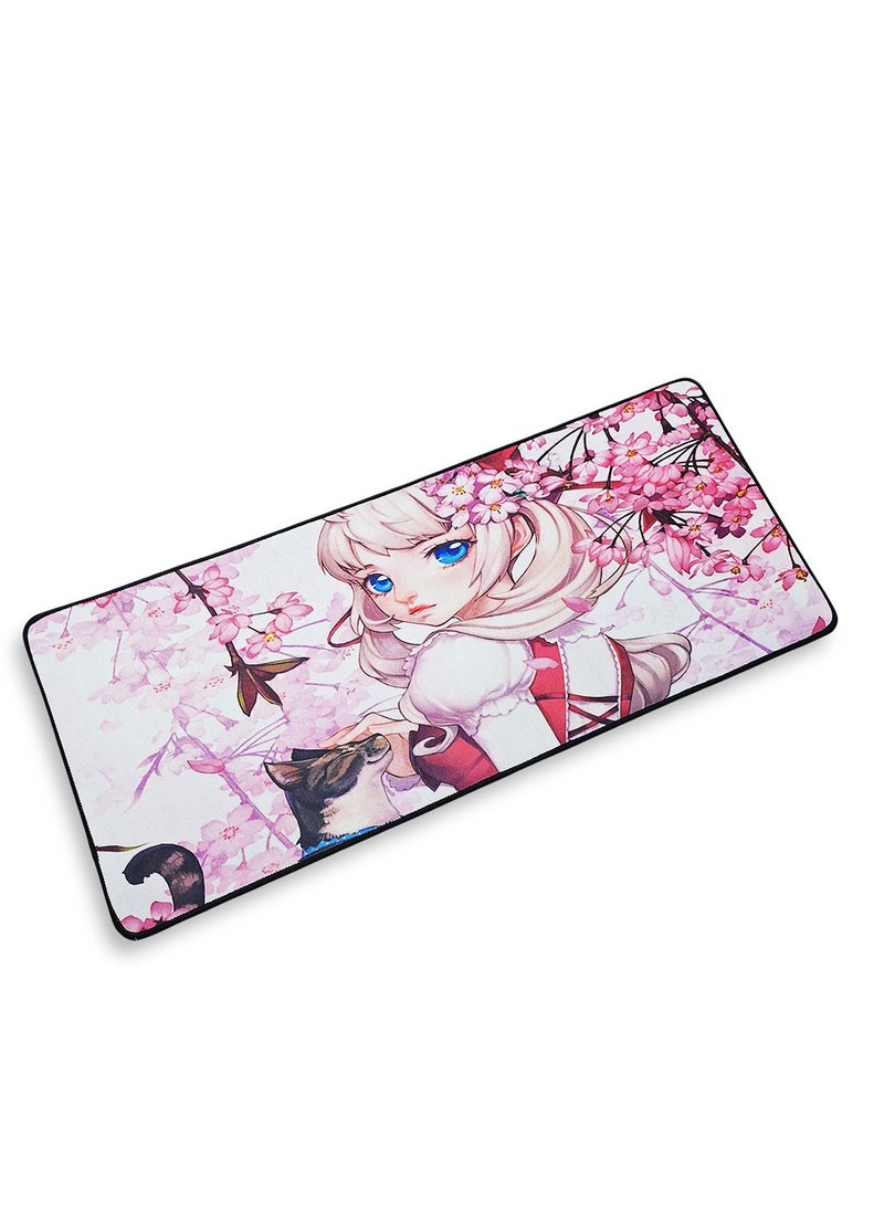 Generic Gaming Mouse Pad , Cute Anime Girl Themed ( 70cmx30cmx3mm ), HD Printing Style Desk Mat, Mouse and Keyboard Pad Extended, Waterproof Fabric Surface Mouse Pads for Desk, Anti-Slip Rubber Base  - Image 3