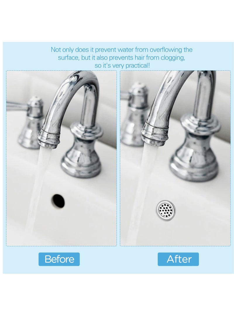 SYOSI Sink Overflow Ring, KASTWAVE Kitchen Bathroom Sink Hole Round Overflow Cover Basin Trim Overflow Drain Cap Cover Insert in Hole Spares, 30mm Silver (4 Pieces Mesh-Type) - Image 4