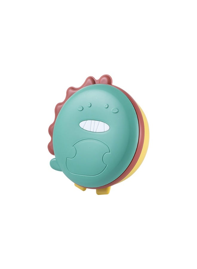 SUS316 double-layer children's stainless steel cartoon lunch box(This 400g, 20×20×8.5cm lunch box is equipped with a rust-proof medical-grade SUS316 steel bowl and a matte green dinosaur PP shell, which can resist falling and sliding. Each part is quickly split, washed without odor, and then neatly stuffed into a backpack for school, picnic or travel.) - Image 1
