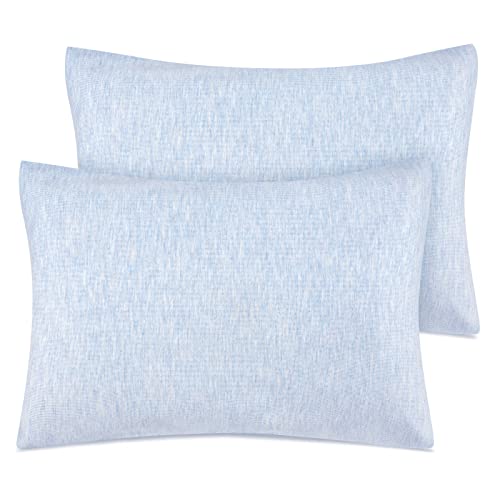 Zenssia Organic Cotton Toddler Pillowcase/Travel Pillowcase Pack of 2 Set 13x18 Inches with Envelope Closure - Soft & Breathable Baby Pillow Case Cover Solid Blue - Image 1
