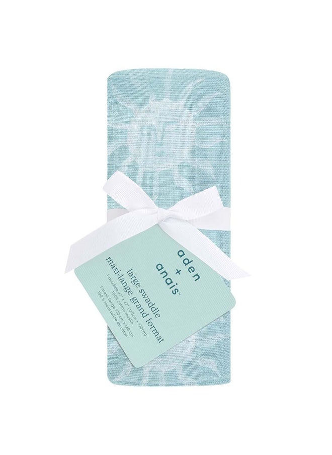 aden + anais Cotton Muslin Large Swaddle  Blue  - Image 2
