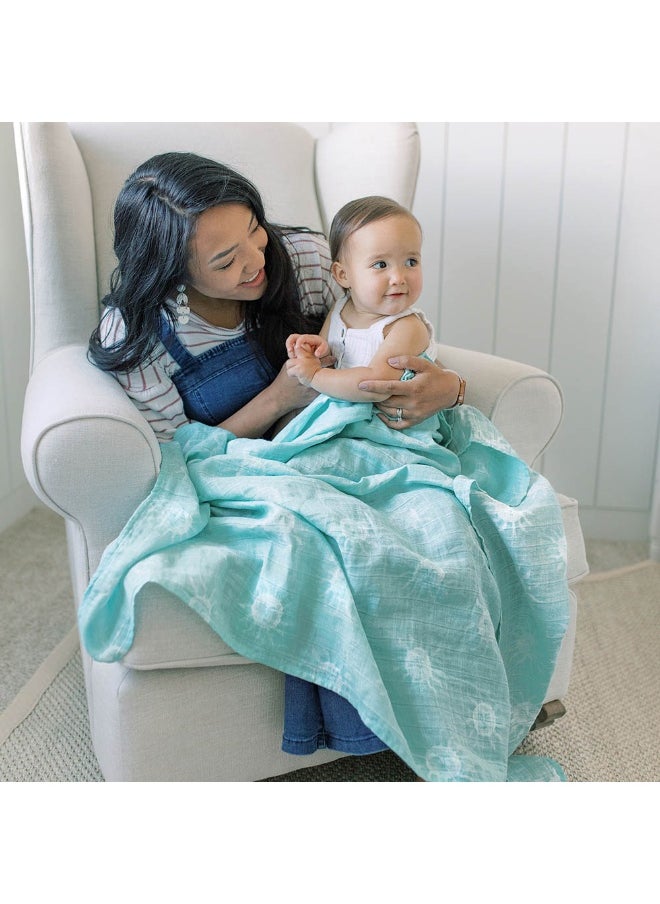 aden + anais Cotton Muslin Large Swaddle  Blue  - Image 1