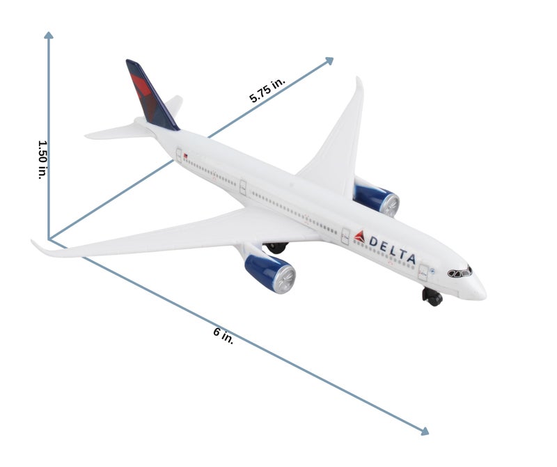 Daron Toy Airplane â€“ Delta Air Lines Airbus A350 â€“ Die-Cast Metal Model Airplane Toy with Plastic Parts for Kids Ages 3+ - Image 3