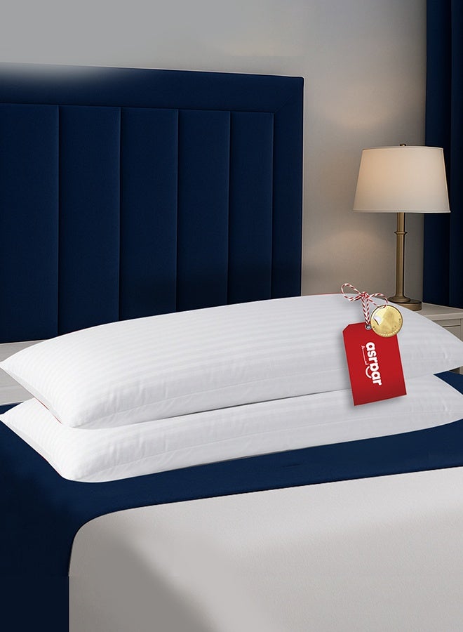 أسرار 2 قطع | مخده نوم طويلة سادة من مايكروفايبر - أبيض 150x50سم - Image 1