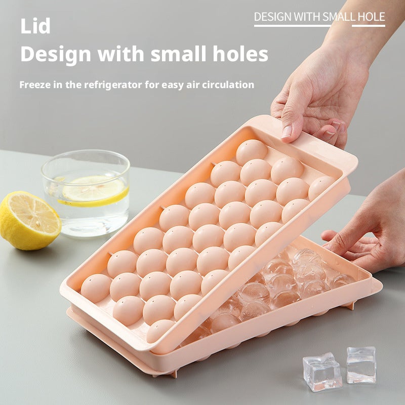 Food Grade Round Ice Cube Tray with Lid - DIY Ice Ball Maker - Image 2