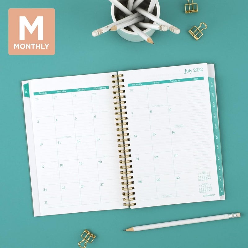 Cambridge 2022-2023 Planner, Weekly & Monthly Academic, 5-1/2" x 8-1/2", Small, Customizable, WorkStyle, Oasis, Green (1617-201A) - Image 3