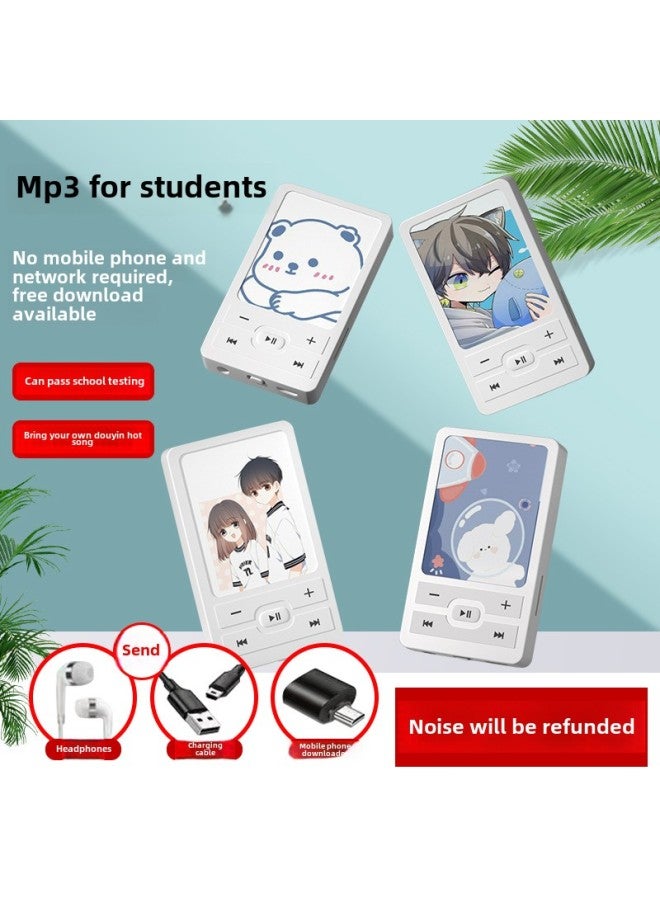 Genuine Goods Cartoon Mp3 Walkman Student Version Mp4 Portable Music Playing Outside Listening English Learning Small-Body Color:Genshin Impact-Memory Capacity:128gb-official Standard Configuration - Image 3
