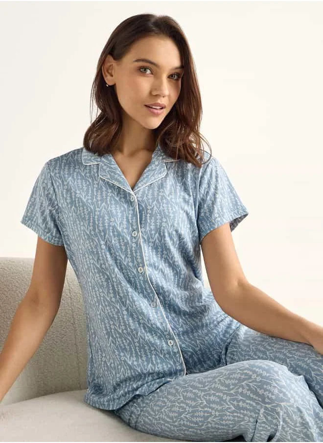 فاف Floral Print Shirt and Pyjama Set