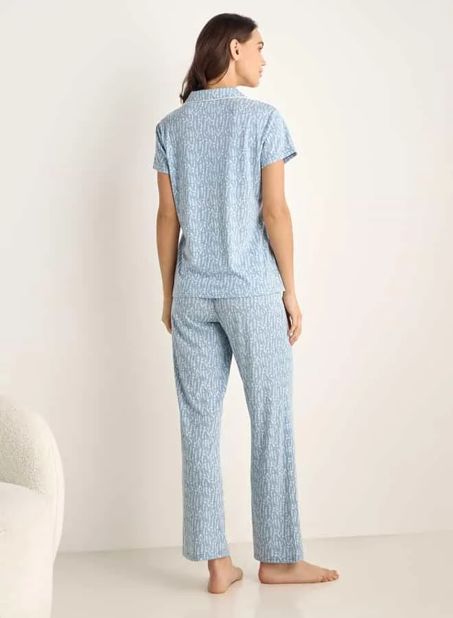 Splash FAV Floral Print Shirt and Pyjama Set