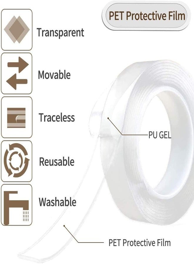 Delzon Single-Sided Natural Hold Extension Tape | Adhesive Tape for Easy Install and Removal Clear Mounting Tape, Adhesive Strips for Picture Hanging, Wall, Poster, Carpet (5 Meter) - Image 5