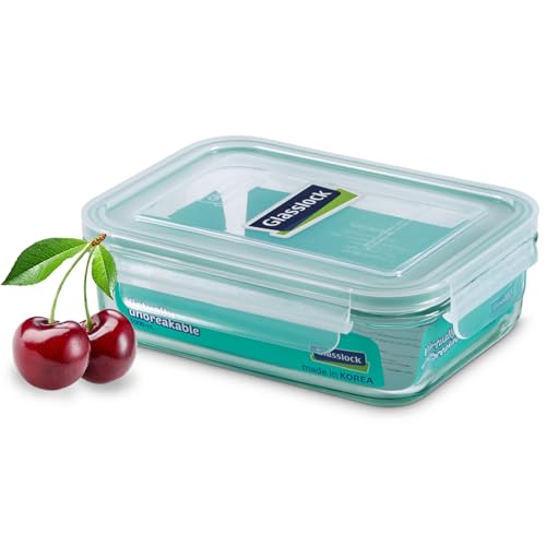 Glasslock Korea Tempered Glass Storage Containers with Lid - Classic 1000ml Rectangle - Airtight Food Storage Kitchen Container - Office Lunch Tiffin Box/Bowl, Microwave/Dishwasher/Fridge/Freezer Safe - Image 1