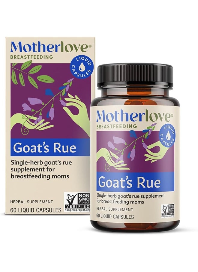 Motherlove - Motherlove - Goat’s Rue, Potent Herbal Breastfeeding Supplement, Supports Mammary Tissue Growth and Breast Milk Supply, Alcohol-Free Vegan Liquid Capsules with Organic Herb, 60 ct. - Image 1