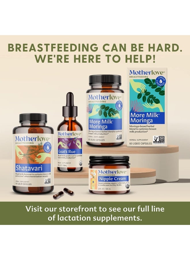 Motherlove - Motherlove - Goat’s Rue, Potent Herbal Breastfeeding Supplement, Supports Mammary Tissue Growth and Breast Milk Supply, Alcohol-Free Vegan Liquid Capsules with Organic Herb, 60 ct. - Image 1