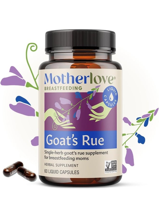 Motherlove - Motherlove - Goat’s Rue, Potent Herbal Breastfeeding Supplement, Supports Mammary Tissue Growth and Breast Milk Supply, Alcohol-Free Vegan Liquid Capsules with Organic Herb, 60 ct. - Image 1