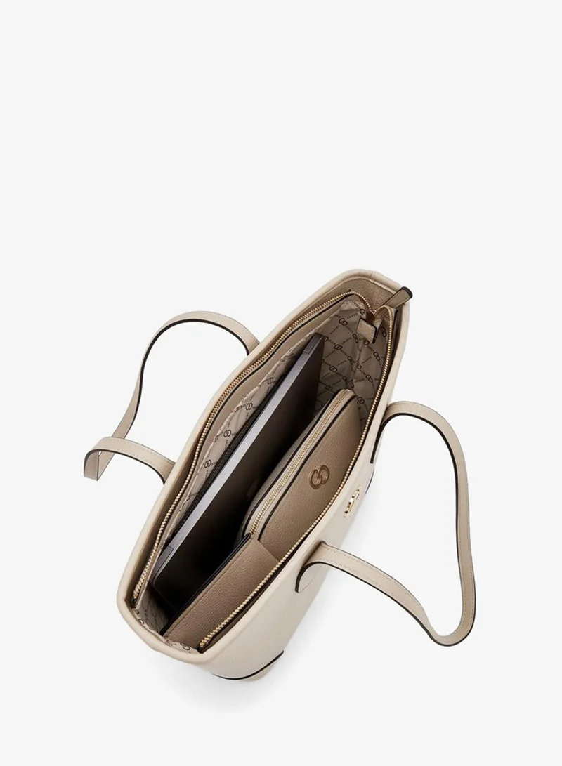 Celeste IVORY Solid Tote Bag With Crossbody Bag And Pouch for Women | Best Price UAE