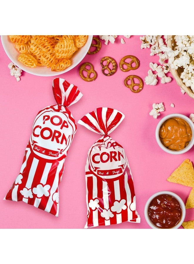 Rainmae 150 Pcs Popcorn Bags For Party, Carnival Party Treat Bags Set, 150 Pcs Cellophane Candy Bags Stripe Cookie Snack Bags With 150 Twist Ties For Christmas Circus Party Favor Supply Cupcake Bags  - Image 4