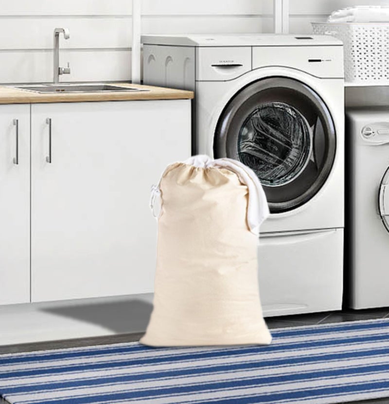 Cotton Craft COTTON CRAFT Extra Large Laundry Bags - Heavy Duty Cotton Canvas Drawstring Closure Washable Laundry Bag - Back to School Travel College Dorm Basket Hamper Liner Toys Clothes Organizer Sack -XL 28x36  - Image 3