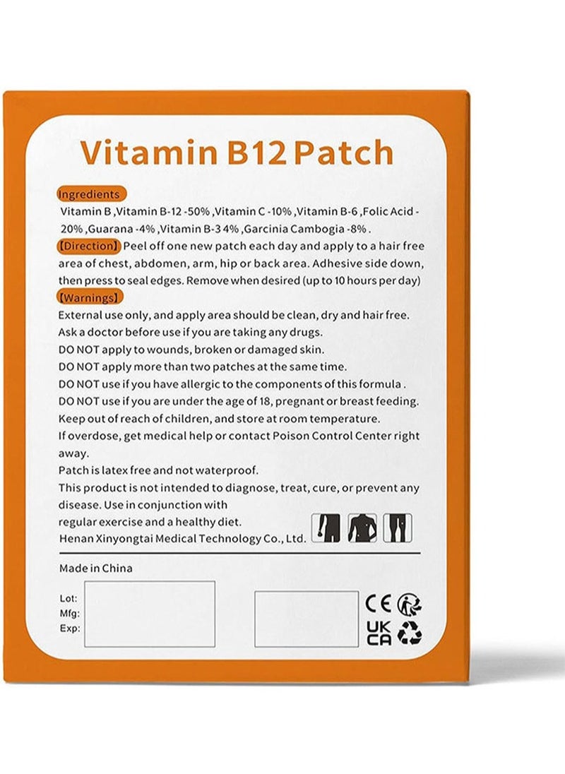 MQ - Vitamin B12 (High Strength) Plus Other Vitamins - Transdermal Patch.100% Natural Ingredients. Made From Plant Material, Suitable for Vegetarians,Increase Energy and Concentration - Image 1