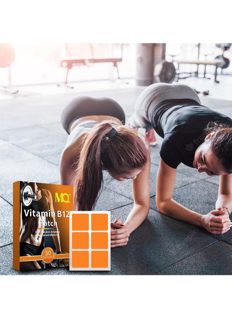 MQ - Vitamin B12 (High Strength) Plus Other Vitamins - Transdermal Patch.100% Natural Ingredients. Made From Plant Material, Suitable for Vegetarians,Increase Energy and Concentration - Image 1