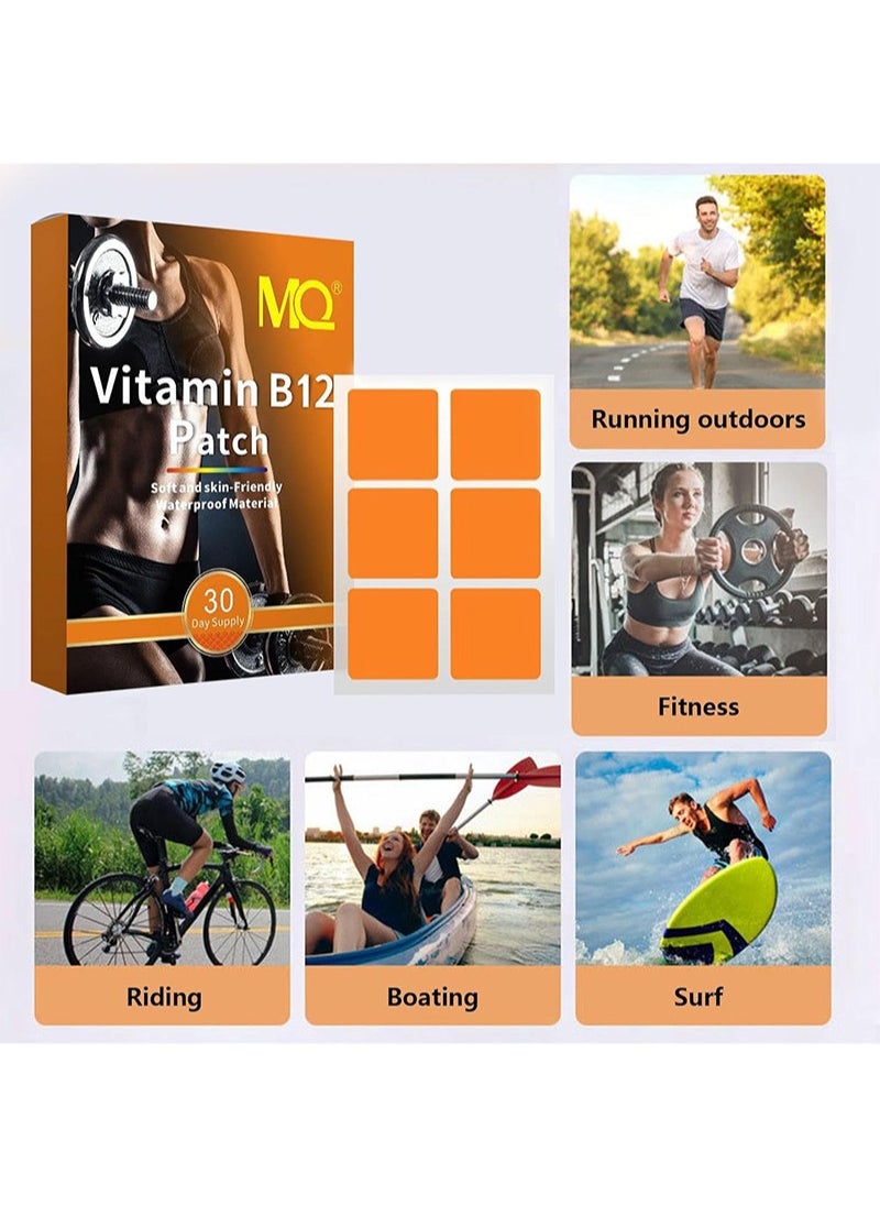 MQ - Vitamin B12 (High Strength) Plus Other Vitamins - Transdermal Patch.100% Natural Ingredients. Made From Plant Material, Suitable for Vegetarians,Increase Energy and Concentration - Image 1