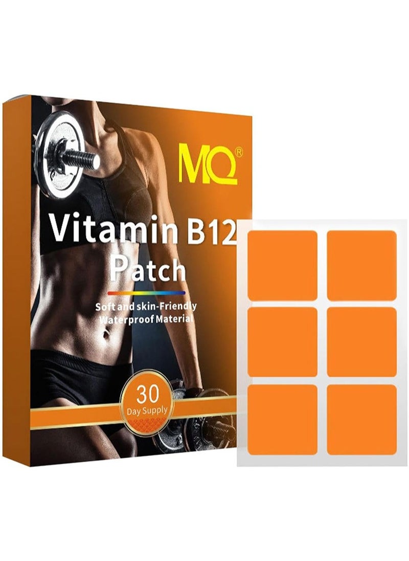MQ - Vitamin B12 (High Strength) Plus Other Vitamins - Transdermal Patch.100% Natural Ingredients. Made From Plant Material, Suitable for Vegetarians,Increase Energy and Concentration - Image 1