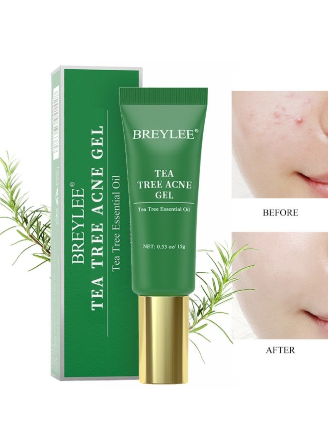 Breylee Tea Tree Oil Acne Treatment Gel, Acne-prone Skin Care Gel, Emergency Repair Gel 15g - Image 1