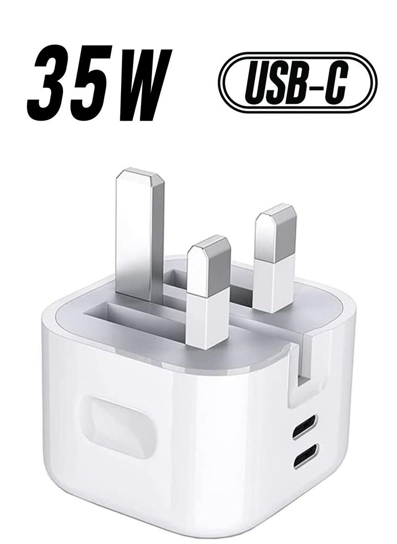 Gravity For Nothing Phone 2 / Nothing Phone 1 Charger, 35W Dual Port USB C + USB C Charger Plug, Type C PD Adapter Travel GaN Fast Charger Power Adapter Foldable Phone Charger Plug - Image 1