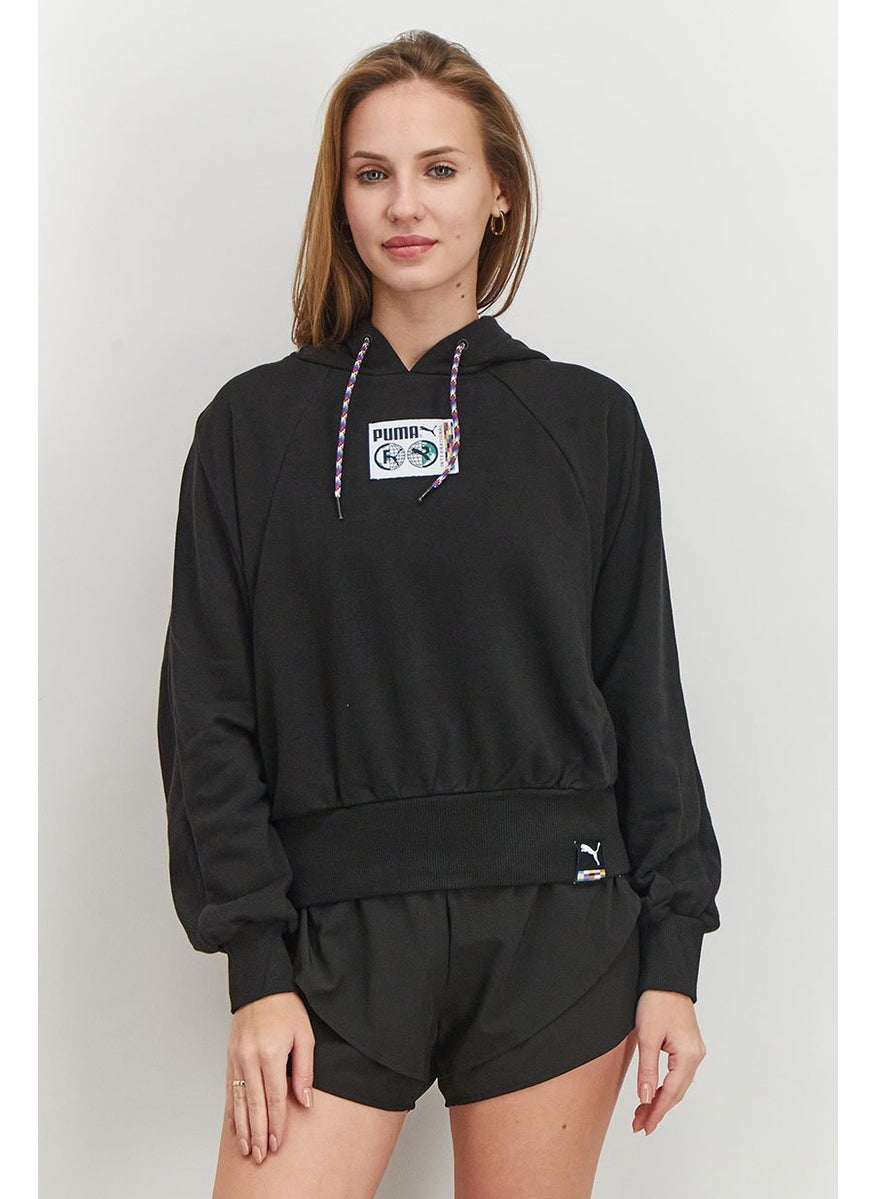 PUMA Women Sportswear Fit Long Sleeve Running Sweatshirt, Black  - Image 1