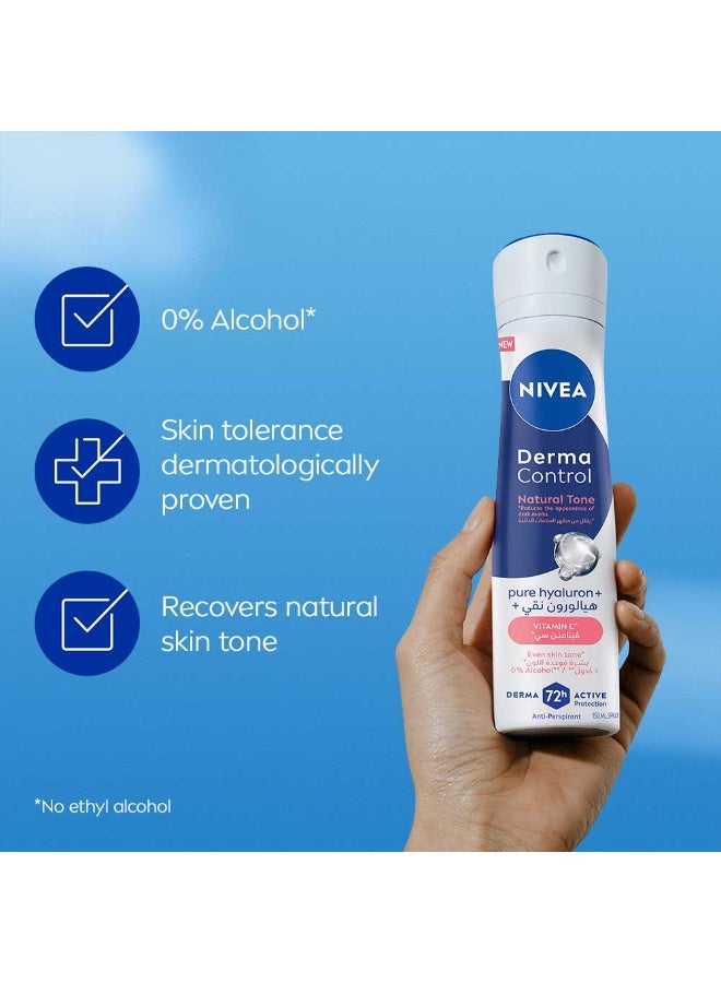 Nivea بخاخ مضاد للتعرق بتون طبيعي من ديرما كنترول مع حمض الهيالورونيك النقي وفيتامين C - Image 5