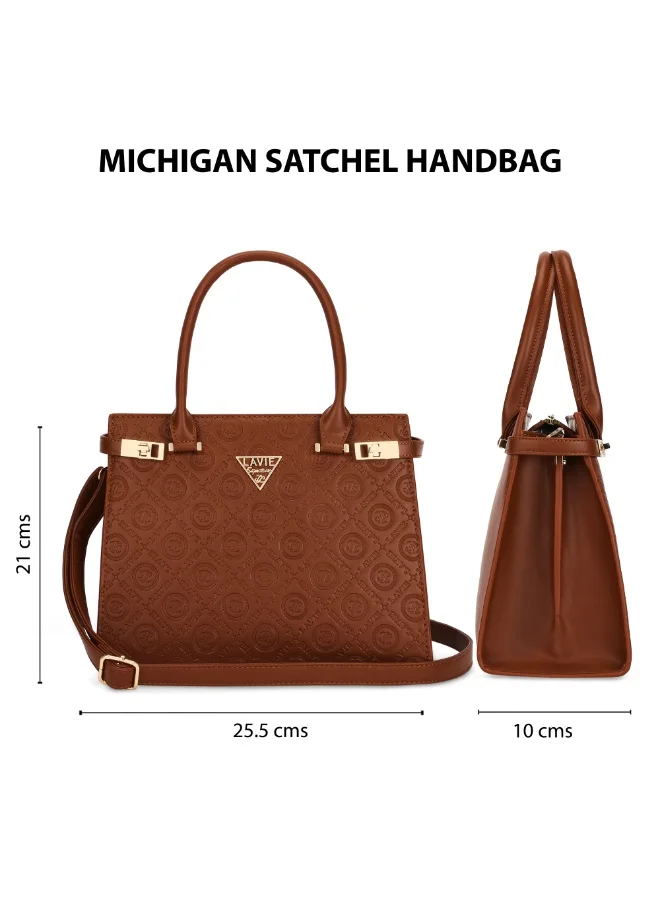 Lavie Signature Women's Michigan Satchel Handbag (D.Tan)