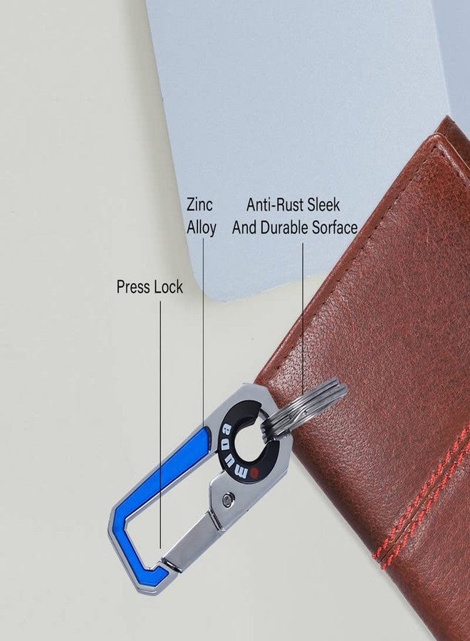 Omuda Premium and Stylish Hook Locking Metal Key Chain for Men & Women & for Gift (M-3749 Blue) - Image 3