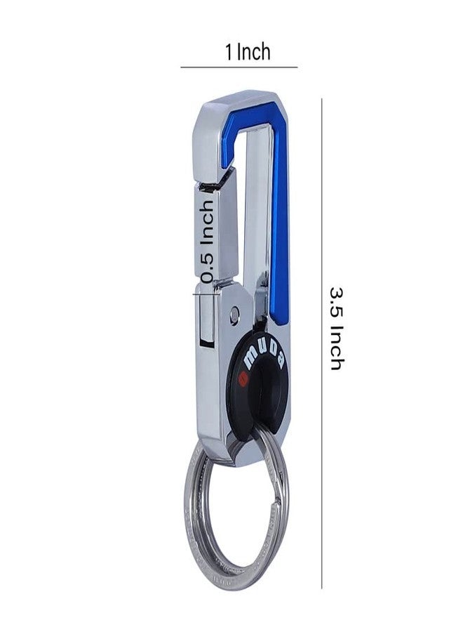 Omuda Premium and Stylish Hook Locking Metal Key Chain for Men & Women & for Gift (M-3749 Blue) - Image 4