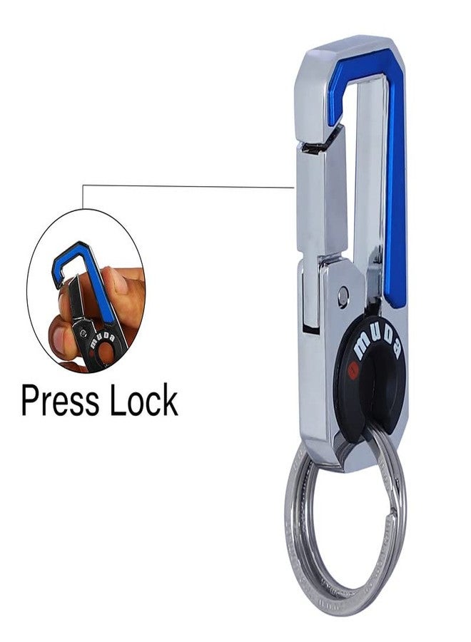 Omuda Premium and Stylish Hook Locking Metal Key Chain for Men & Women & for Gift (M-3749 Blue) - Image 2