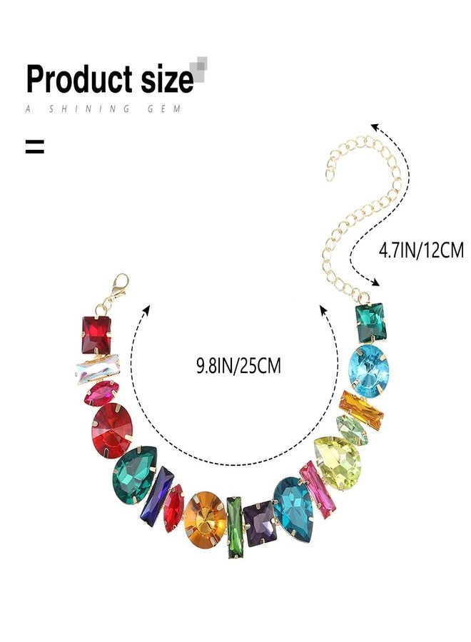 JEAIRTS Rhinestone Choker Necklace Sparkly Crystal Choker Statement Prom Necklaces for Women(2-Colorful) - Image 5