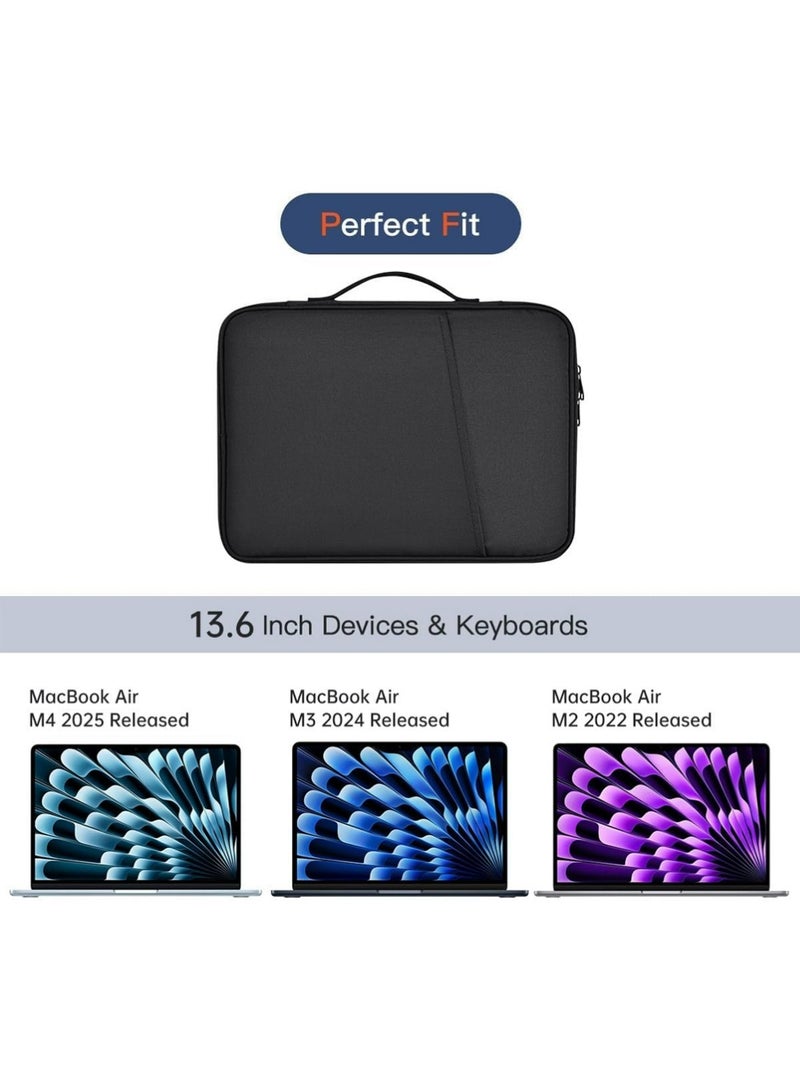 X-level 13 Inch Tablet Sleeve Case,13 Inch Laptop Carrying Sleeve for 2025 Apple MacBook Air 13 Inch Laptop with M4 chip A3240, MacBook Air 13.6" M3 A3113 2024 / M2 A2681 2022 Protective Bag Case with Handle Pocket - Black ﻿ - Image 3