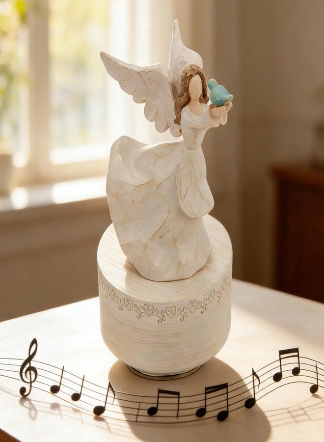 YT3 Studio Music Box, Guardian Angel Musical Box Figurine Holding Dove, Sculpted Hand-Painted Music Boxes Figures Wind Up Angel Musical Boxes for Women Girls in Christmas Birthday Anniversary - Image 2