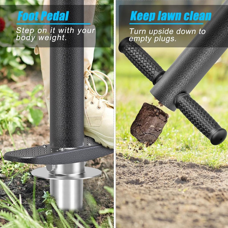 BeneLabel Garden Bulb Planter Tool with Adjustable Digging Depth from 3 to 6 Inch Grass Plugger Tool with Long Handle Bulb Transplanter Tool for Digging, Planting, Grass Repair - Image 5